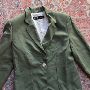 Zara Lined Green Blazer, Size M